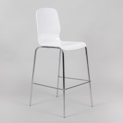 Barhocker mit Rückenlehne, weiß