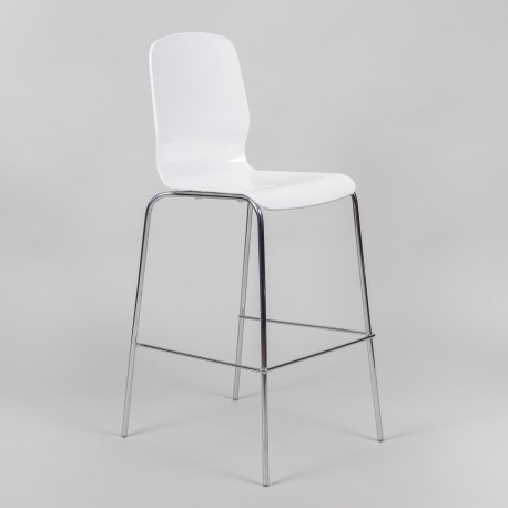 Barhocker mit Rückenlehne, weiß